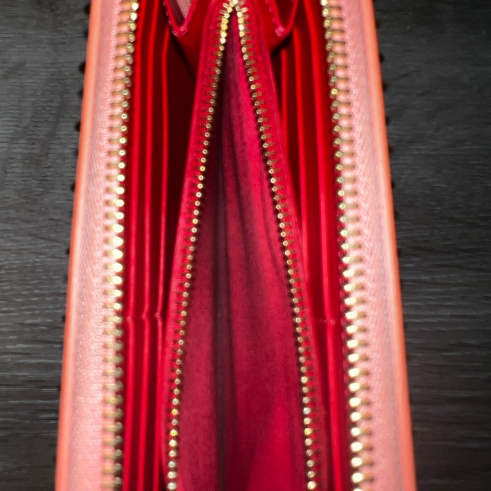 Christian Louboutin Pink Leather Studded Long Wallet Panettone - Picture 10 of 12